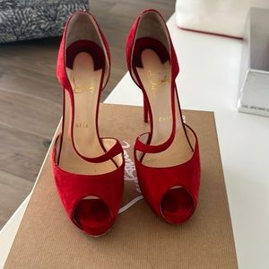 Christian louboutin catchy two 120 veau velours red size 38
